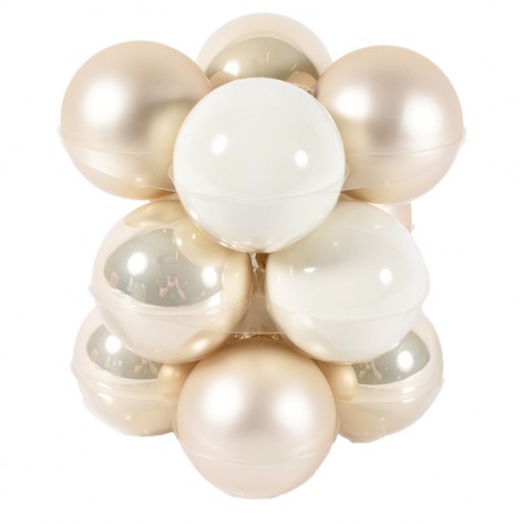 KUGLICE STAKLENE 8CM SET 12KOM CHAM/BIJ. DAR