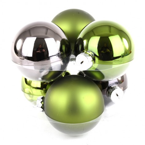 KUGLICA STAKL. 10CM SET 6KOM ZEL/ANTR. DKO