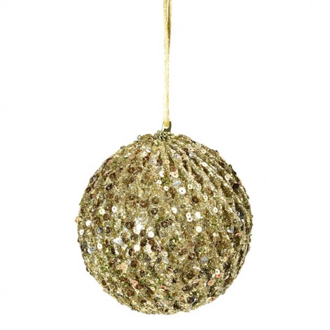 KUGLICA ŠLJOKICE 10CM ZLAT. DKO