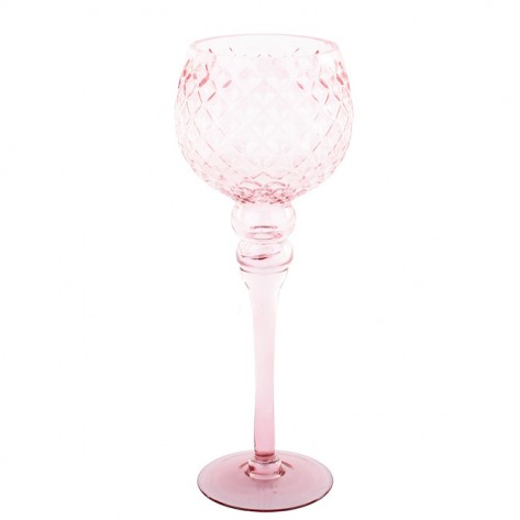 SVIJEĆNJAK KALEŽ H35CM ROZA DKO