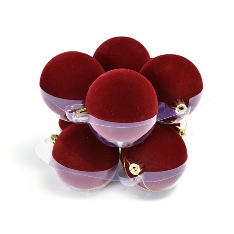 KUGLICA VELUR DIA 6CM BORDO (8) 1KOM DKO