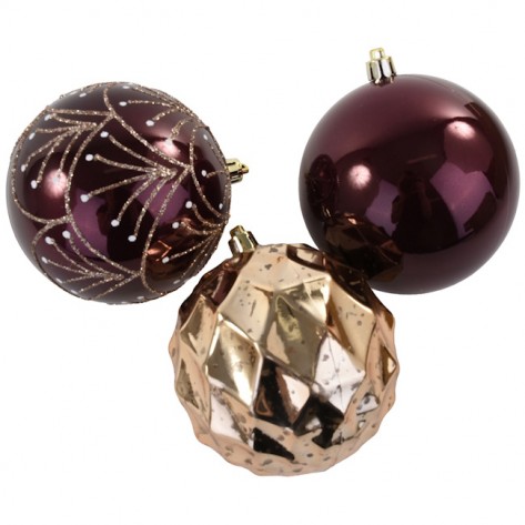 KUGLICE DIA 10CM VIJOLA/ZLAT. 6KOM DKO