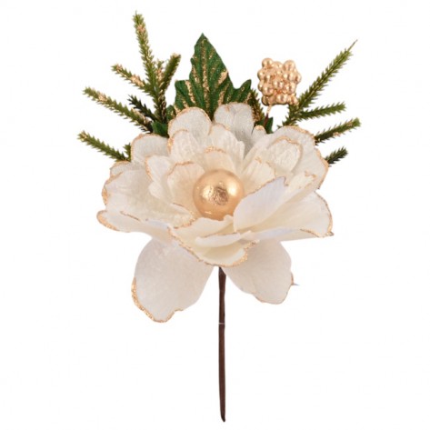 CVIJET NA ŠTAPU 22CM (6) 1KOM KREM DKO