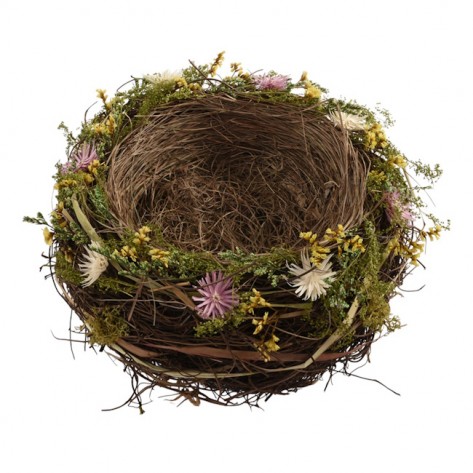 GNIJEZDO OD ŠIBA D25CM SA CVIJEĆEM DKO