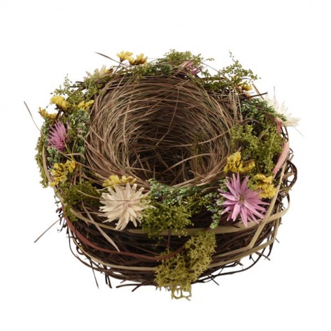 GNIJEZDO OD ŠIBA D16CM SA CVIJEĆEM DKO