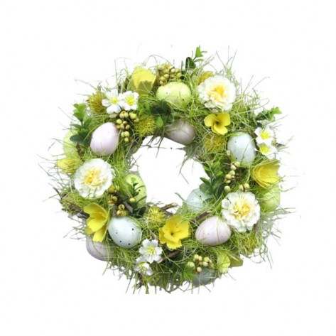 VIJENAC S JAJIMA D33CM ŽUT/ZEL/BIJ DAR