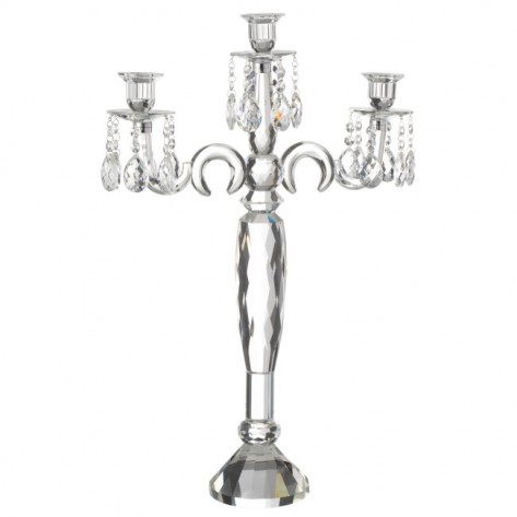 SVIJEĆNJAK KRISTAL 3S 42X12X65CM L JOL