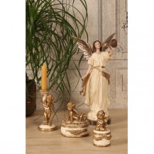 KUTIJA ZA NAKIT ANĐEO 11CM KREM/ZL. DUT