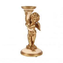 SVIJEĆNJAK ANĐEO 16CM KREM/ZL. DUT