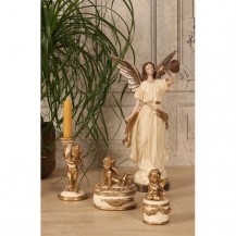 SVIJEĆNJAK ANĐEO 16CM KREM/ZL. DUT