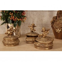 KUTIJA ZA NAKIT ANĐEO 12CM BIJ/KREM DUT