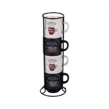 SET ŠALICA ZA KAVU MOCHA 12CL 4/1 NA STALKU BAS