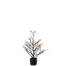 DRVO U POSUDI H44,5 SA ZLAT. LISTOVIMA CRNO JOL