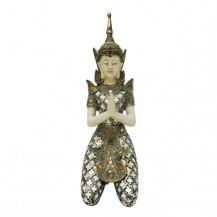 BUDDHA SHELL 43CM ANTIQUE COR