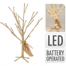 DRVO SVIJETLEĆE JUTA/LED 40CM GOLD KOOP