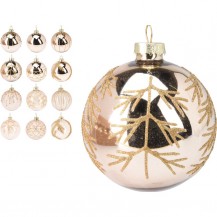 KUGLICA 8CM GLITER SMEĐI SORT KOOP