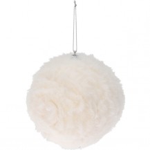 KUGLICA XMAS FAKE FUR 120MM BIJELA KOOP