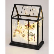 KUĆICA STAKLENA 33CM LED SCENA KOOP