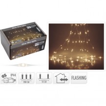 SREBRNA ŽICA SA 200LED LAMPICA WW FLASH KOOP