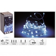 SREBRNA ŽICA SA 120LED LAMPICA WHITE KOOP