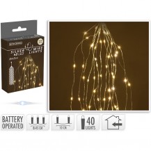 SREBRNA ŽICA CASCADE 40LED WW BO KOOP