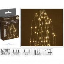 SREBRNA ŽICA CASCADE 80LED WW BO KOOP