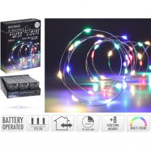 SREBRNA ŽICA 40LED IP44 MULTICOLOR KOOP