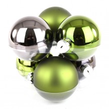 KUGLICA STAKL. 10CM SET 6KOM ZEL/ANTR. DKO