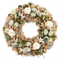 VIJENAC CVIJETNI S JAJIMA D32CM ZEL/BIJ/NAT DKO