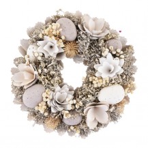 VIJENAC CVIJETNI S JAJIMA D23,5CM BIJ/NAT DKO