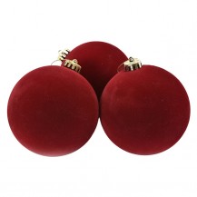 KUGLICA VELUR DIA 12CM BORDO (3) 1KOM DKO