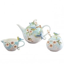 SET BIRDS ČAJNIK+POSUDE ZA ŠEĆER I MLIJEKO WER