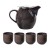 SET ČAJNIK 0,9L+4 ŠALICE MAO CRNI BAS
