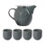 SET ČAJNIK 0,9L+4 ŠALICE MAO SIVI BAS