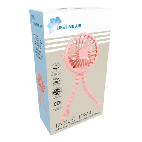 VENTILATOR STOLNI USB 500mAh PINK EDC